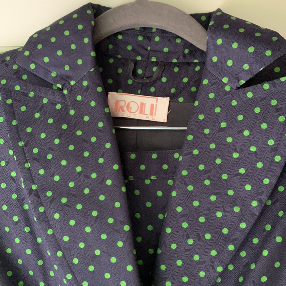 Silk suit, long jacket, never worn. Value $350+. Consignment $165.